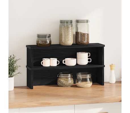 vidaXL Kj&oslash;kkenstativ stablebare 2 stk svart 50x15x16 cm