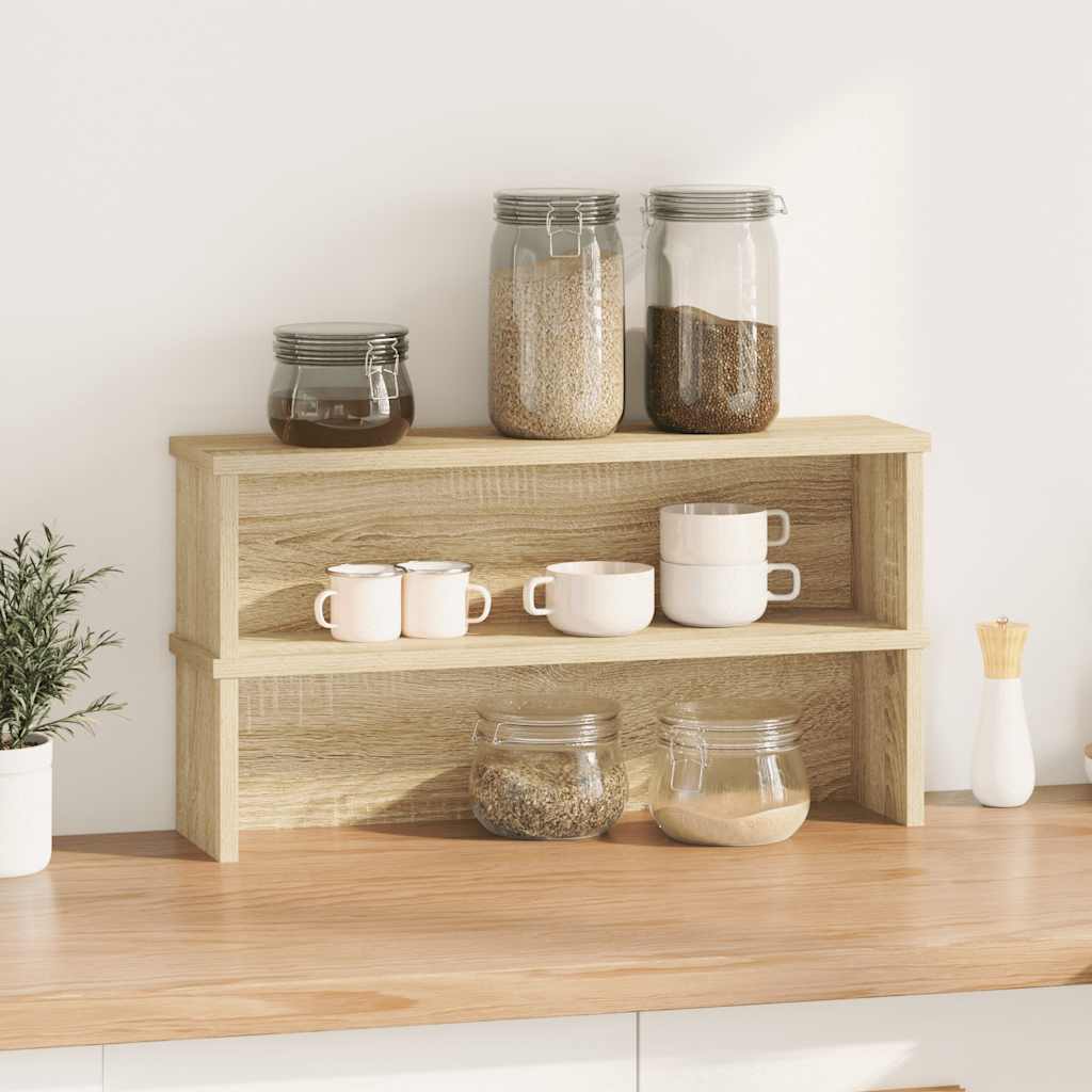 vidaXL Rafturi de bucătărie stivuibile 2 buc Stejar Sonoma 50x15x16 cm