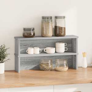 kuchyňské regály stohovatelné 2 pcs šedý sonoma 50x15x16 cm - obrázek 2