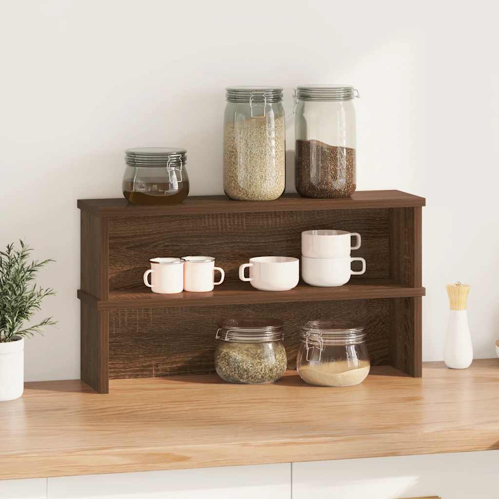 vidaXL Keukenrekken stapelbaar 2 st 50x15x16 cm bruin eikenkleur afbeelding