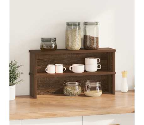 vidaXL kuchyňsk&eacute; reg&aacute;ly stohovateln&eacute; 2 pcs hněd&yacute; dub 50x15x16 cm