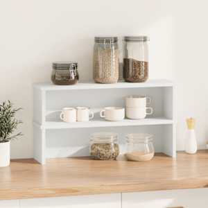 vidaXL K&uuml;chenregale Stapelbar 2 Stk. Wei&szlig; 60x15x16 cm