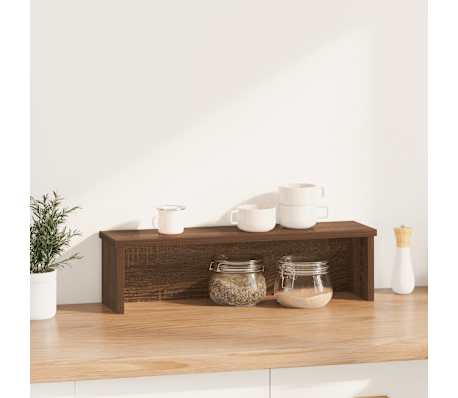 vidaXL &Eacute;tag&egrave;re de cuisine empilable ch&ecirc;ne marron 60x15x16 cm