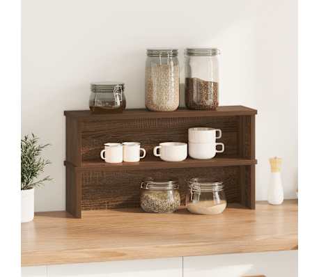 vidaXL K&uuml;chenregale Stapelbar 2 Stk. Braun Eichen-Optik 60x15x16 cm