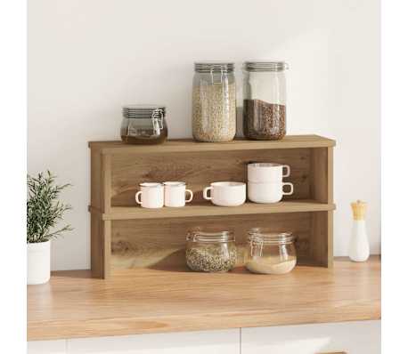 vidaXL K&uuml;chenregale Stapelbar 2 Stk. Artisan-Eiche 60x15x16 cm