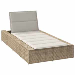 Ležalnik s plavajočo blazino Beige poli ratan