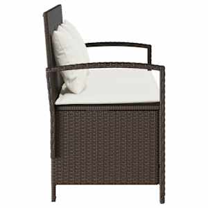 zahradní úložná lavice s hnědý polyratanovým polštářem - obrázek 7