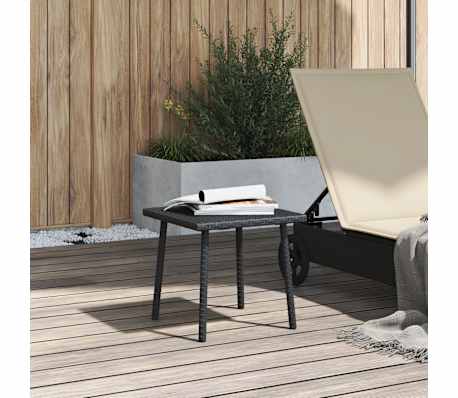 vidaXL Garden Coffee Table Rectangular Black 40x40x37 cm Poly Rattan