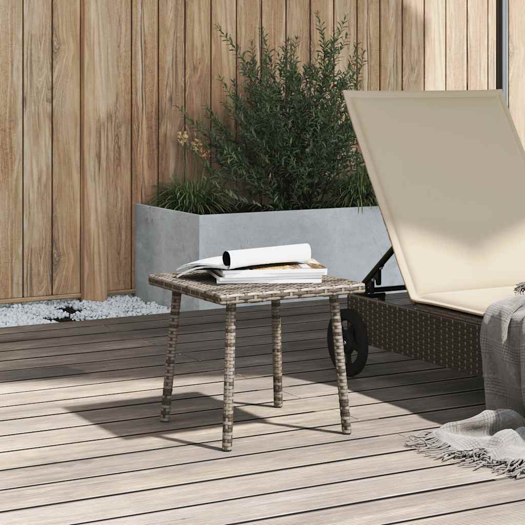Thumbnail - vidaXL Garten-Couchtisch Rechteckig Grau 40x40x37 cm Poly Rattan