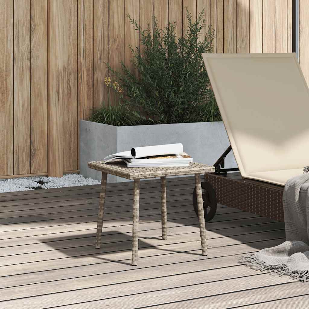 Thumbnail - vidaXL Garten-Couchtisch Rechteckig Hellgrau 40x40x37 cm Poly Rattan