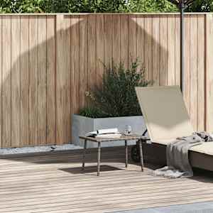 Vrtna kavna miza pravokotna siva 60x40x37 cm poli ratan