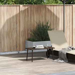 Vrtna kavna miza Pravokotna rjava 80x40x37 cm poli ratan