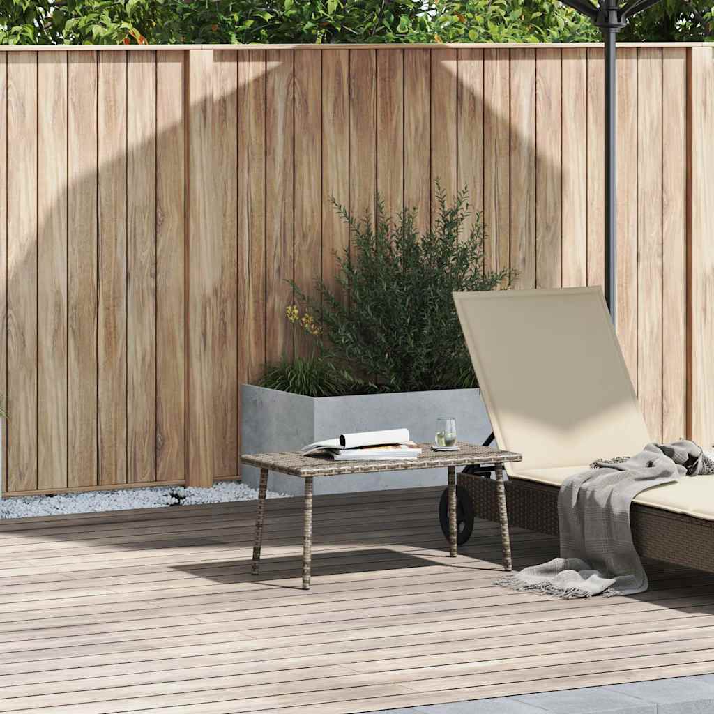 vidaXL Tuin salontafel rechthoekig 80x40x37 cm poly rattan grijs afbeelding