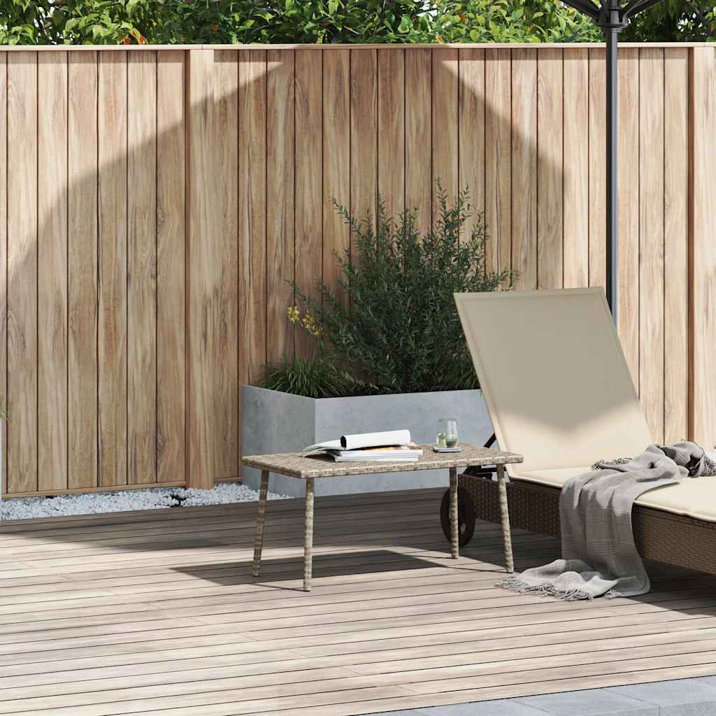 vidaXL Tuin salontafel rechthoekig 80x40x37 cm poly rattan lichtgrijs afbeelding
