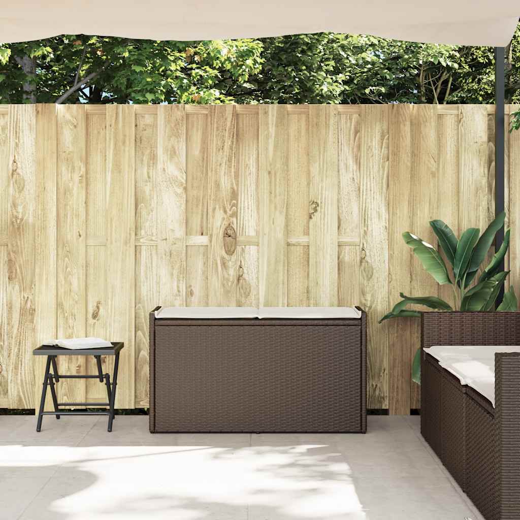 Thumbnail - vidaXL Outdoor-Sitzbank mit Stauraum und Kissen Braun 100 cm
