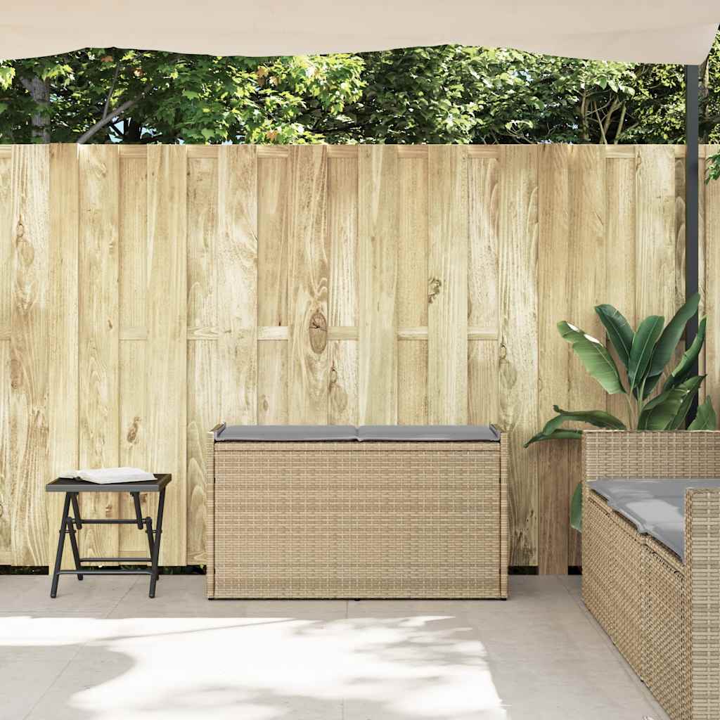 Thumbnail - vidaXL Outdoor-Sitzbank mit Stauraum und Kissen Beige 100 cm