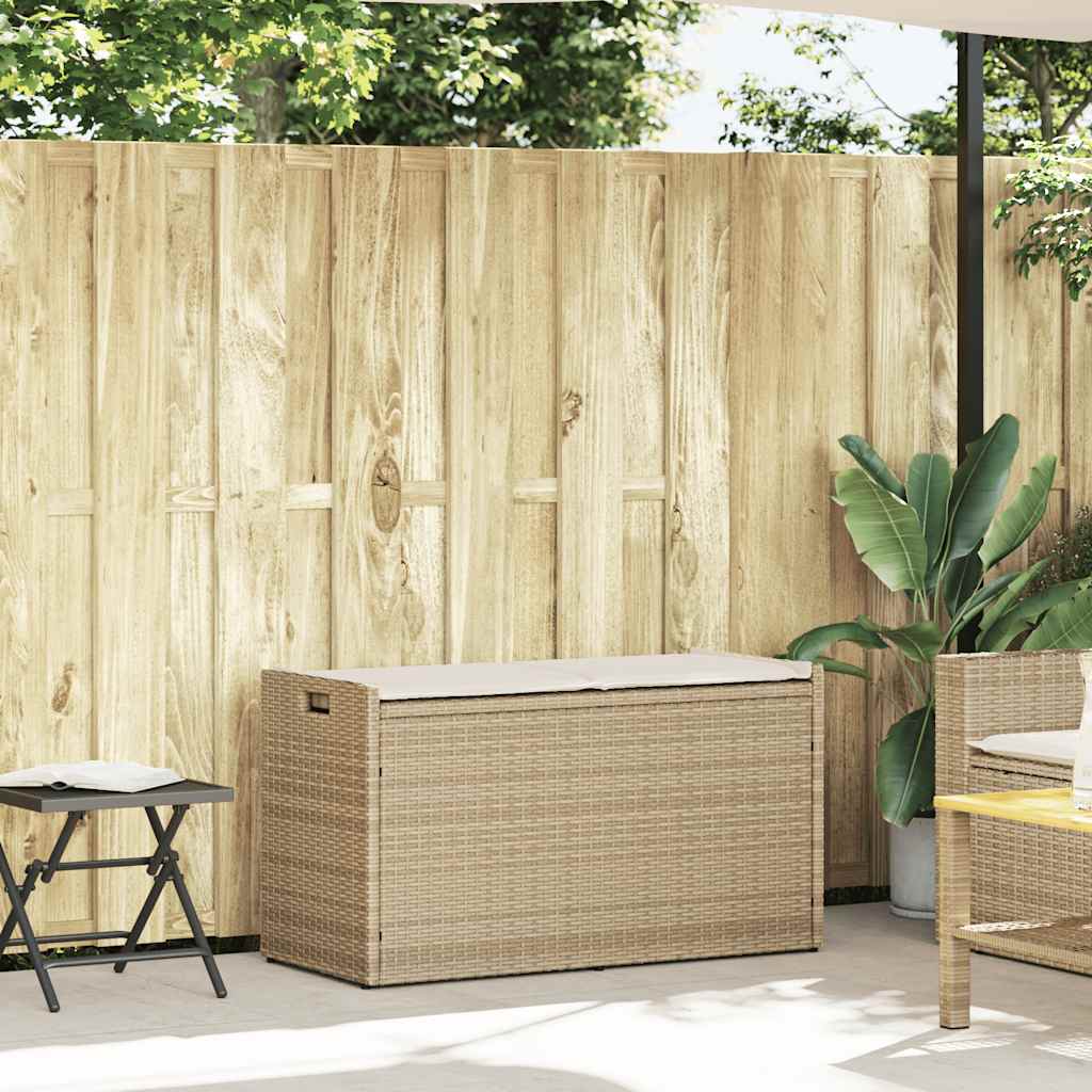 vidaXL F&ouml;rvaringsb&auml;nk f&ouml;r utomhusbruk dyna beige 100 cm konstrotting