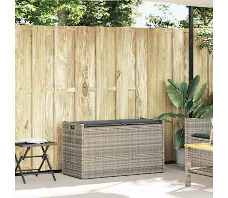 vidaXL Vanjska klupa za odlaganje s jastukom svijetlo siva 100 cm