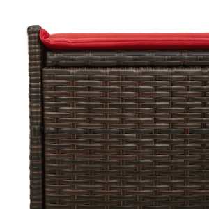Venkovní úložná lavice s polštářem Brown 100 cm Poly Rattan - obrázek 8