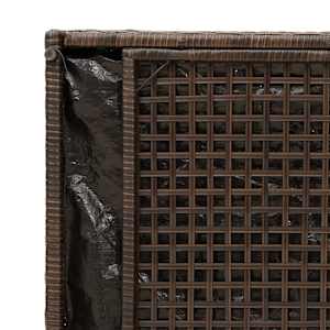 Venkovní úložná lavice s polštářem Brown 100 cm Poly Rattan - obrázek 10