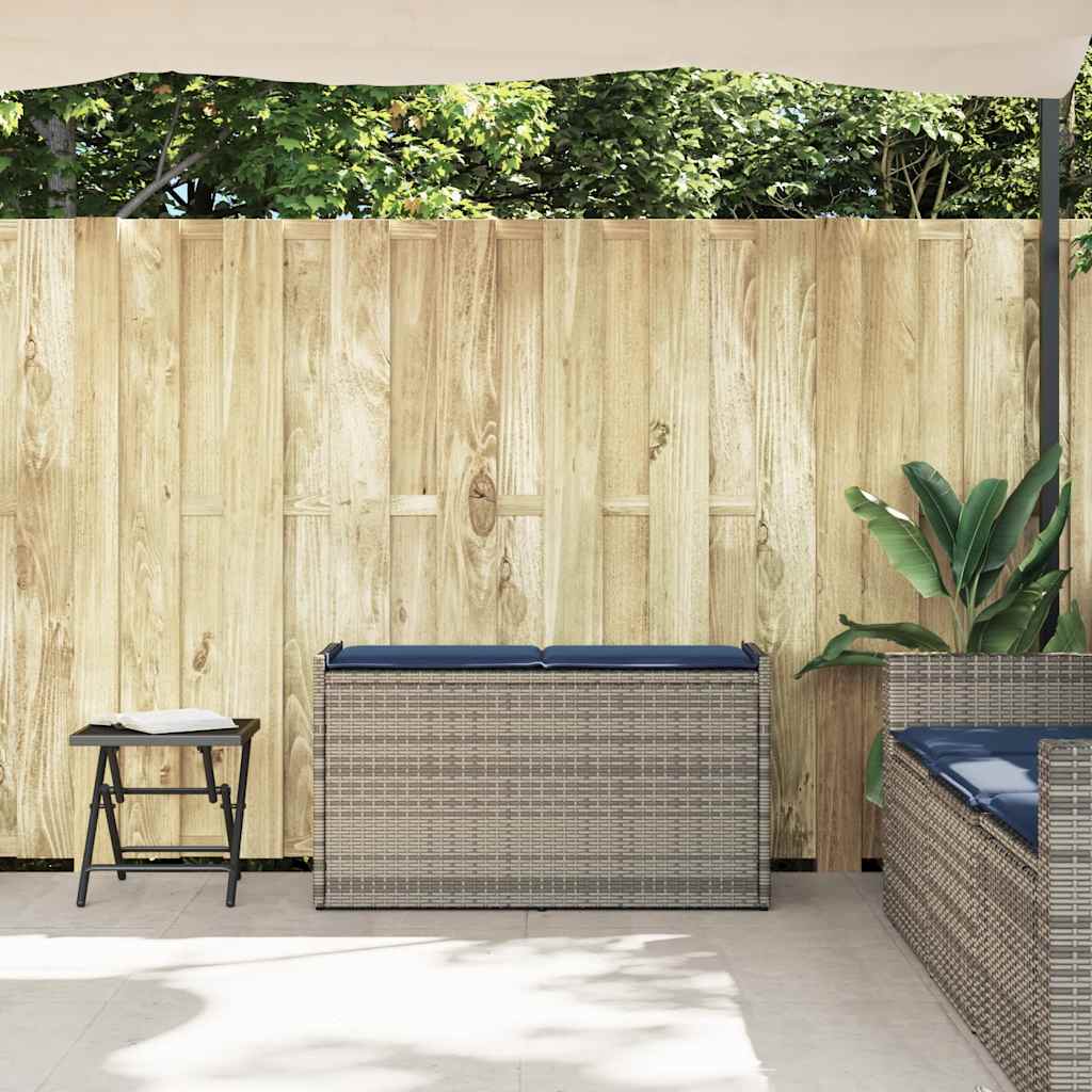 Thumbnail - vidaXL Outdoor-Sitzbank mit Stauraum und Kissen Grau 100 cm