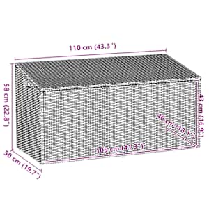 Zahradní úložný box černý 110 x 50 x 58 cm polyratan - obrázek 11