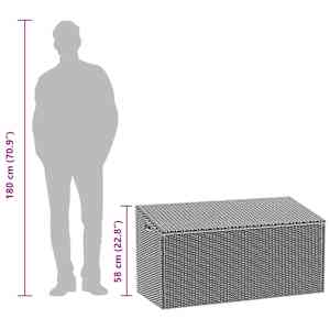 Zahradní úložný box černý 110 x 50 x 58 cm polyratan - obrázek 12