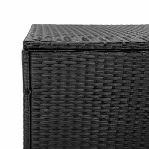 Zahradní úložný box černý 110 x 50 x 58 cm polyratan - obrázek 8