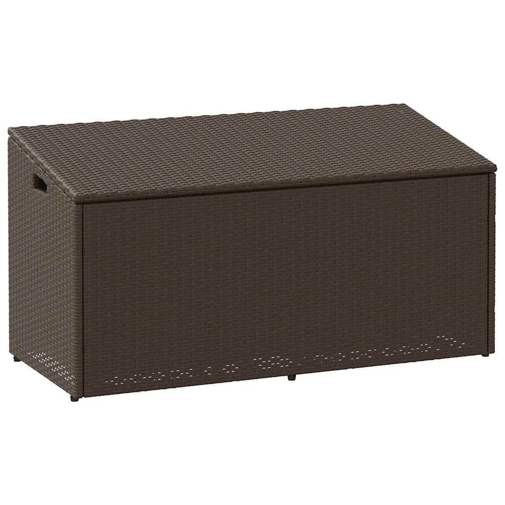 vidaXL Záhradný úložný box Hnedý 110x50x58 cm Poly ratan