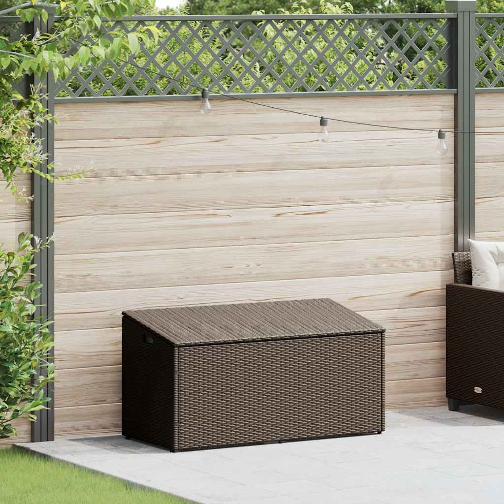 vidaXL Puutarhan säilytyslaatikko ruskea 110x50x58 cm polyrottinki
