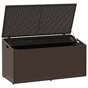 Zahradní úložný box hnědý 110x50x58 cm polyratan - obrázek 3