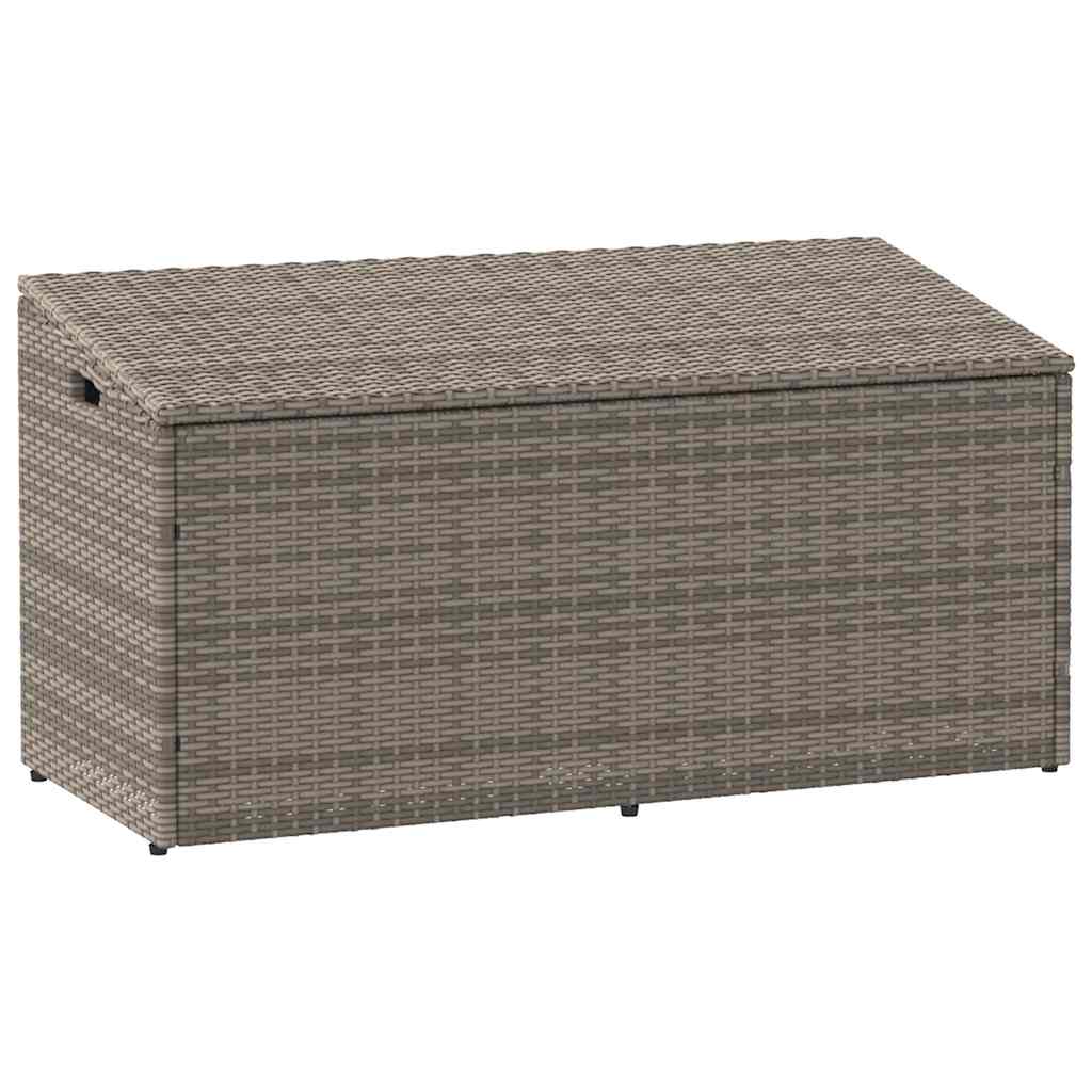 vidaXL Garten-Aufbewahrungsbox Grau 110 x 50 x 58 cm Poly Rattan
