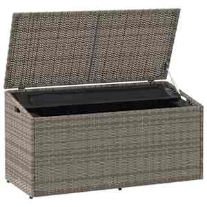Zahradní úložný box šedý 110 x 50 x 58 cm polyratan - obrázek 4