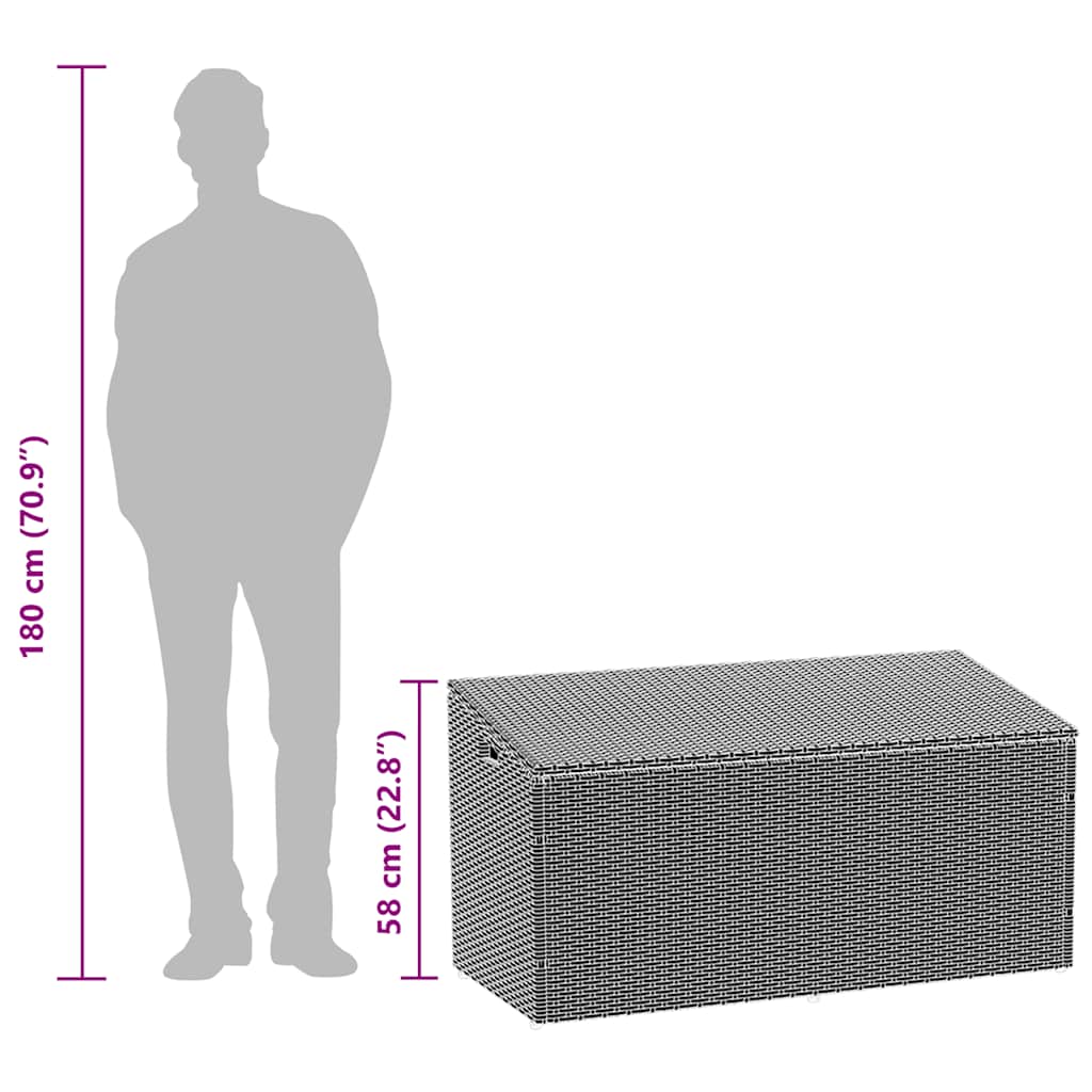 dārza uzglabāšanas kaste, bēša, 110x50x58 cm, polirotangs