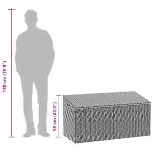 Zahradní úložný box béžový 110 x 50 x 58 cm polyratan - obrázek 12