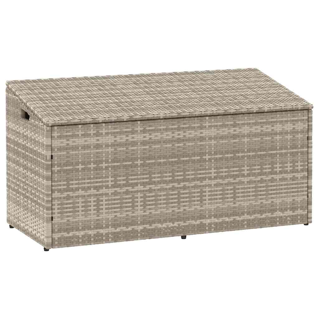 vidaXL Cutie de depozitare grădină gri deschis 110x50x58 cm polirattan