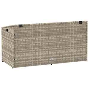 Zahradní úložný box světle šedý 110x50x58 cm polyratan - obrázek 6