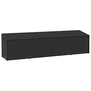 Zahradní úložný box černý 220x50x58 cm polyratan - obrázek 1
