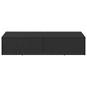 Zahradní úložný box černý 220x50x58 cm polyratan - obrázek 3
