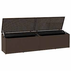 Zahradní úložný box hnědý 220x50x58 cm polyratan - obrázek 4
