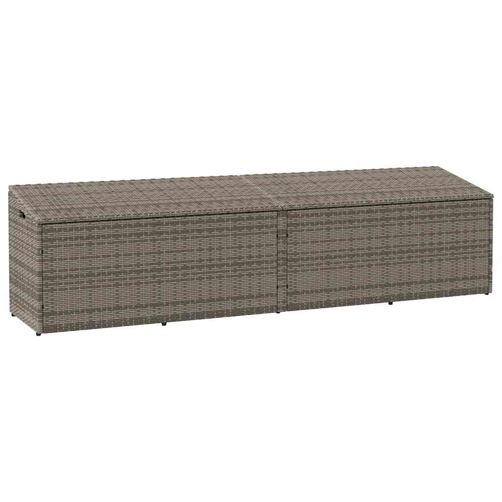 vidaXL Garten-Auflagenbox Grau 220x50x58 cm Poly Rattan