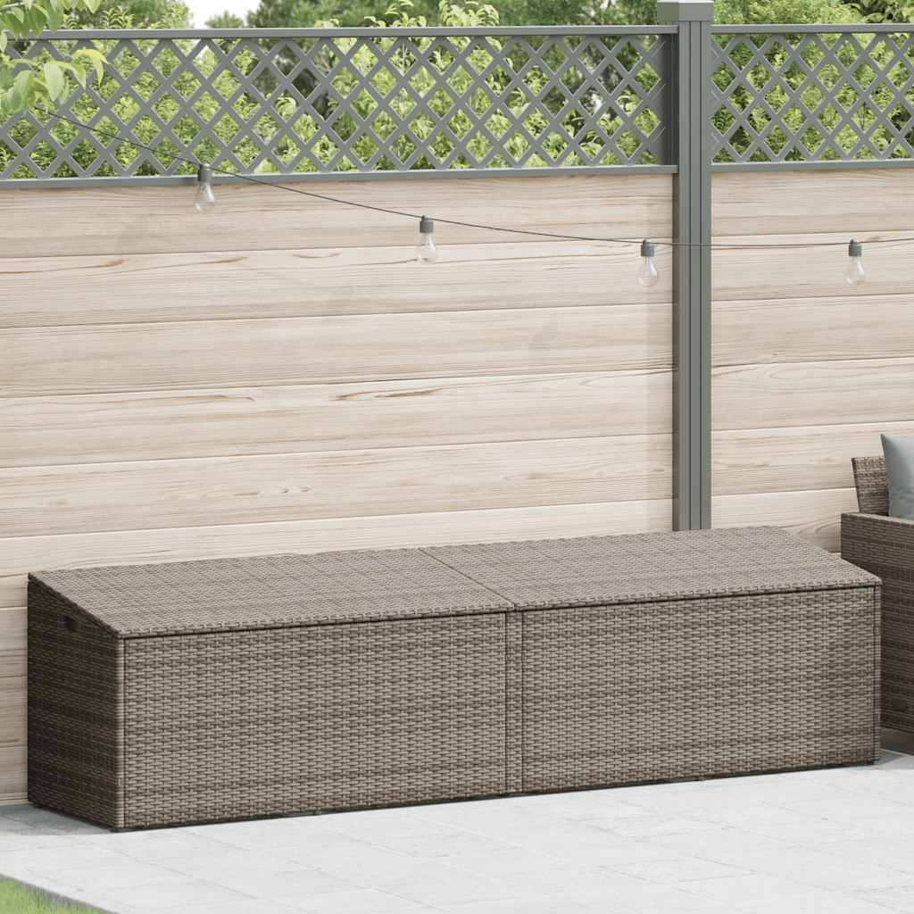 vidaXL Tuinbox 220x50x58 cm poly rattan grijs afbeelding