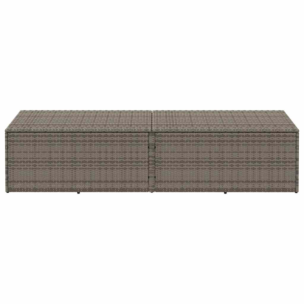 Thumbnail - vidaXL Garten-Auflagenbox Grau 220x50x58 cm Poly Rattan