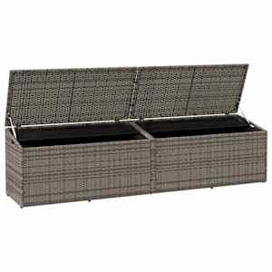 Zahradní úložný box šedý 220x50x58 cm polyratan - obrázek 4
