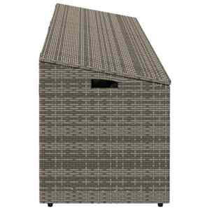 Zahradní úložný box šedý 220x50x58 cm polyratan - obrázek 5