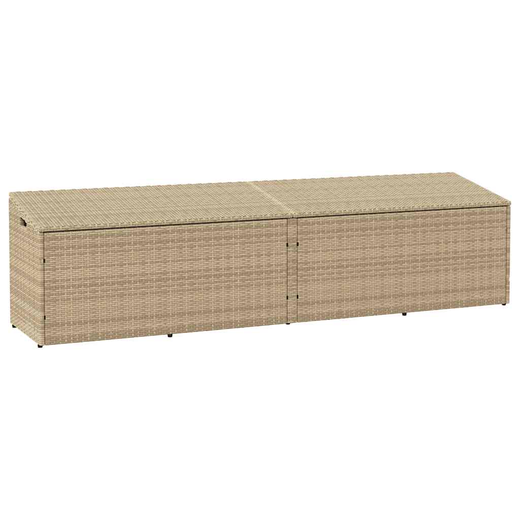 vidaXL Garten-Auflagenbox Beige 220x50x58 cm Poly Rattan