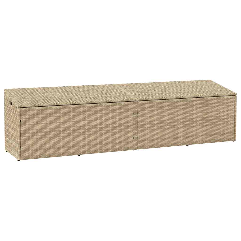 vidaXL Zahradní úložný box béžový 220x50x58 cm Poly ratan