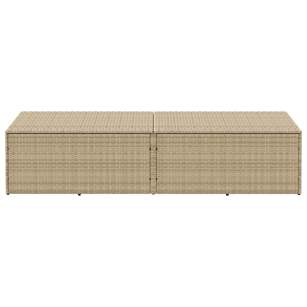 Thumbnail - vidaXL Garten-Auflagenbox Beige 220x50x58 cm Poly Rattan