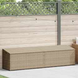vidaXL Garten-Auflagenbox Beige 220x50x58 cm Poly Rattan