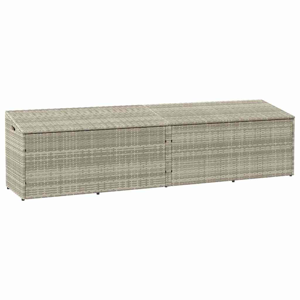 vidaXL Garten-Auflagenbox Hellgrau 220x50x58 cm Poly Rattan